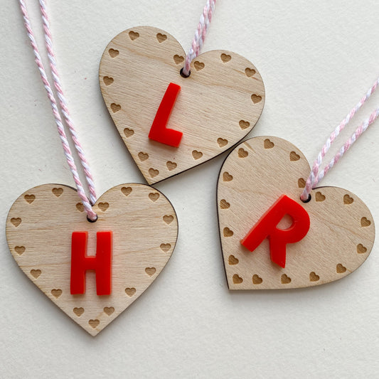 Personalised Initial Heart Tags