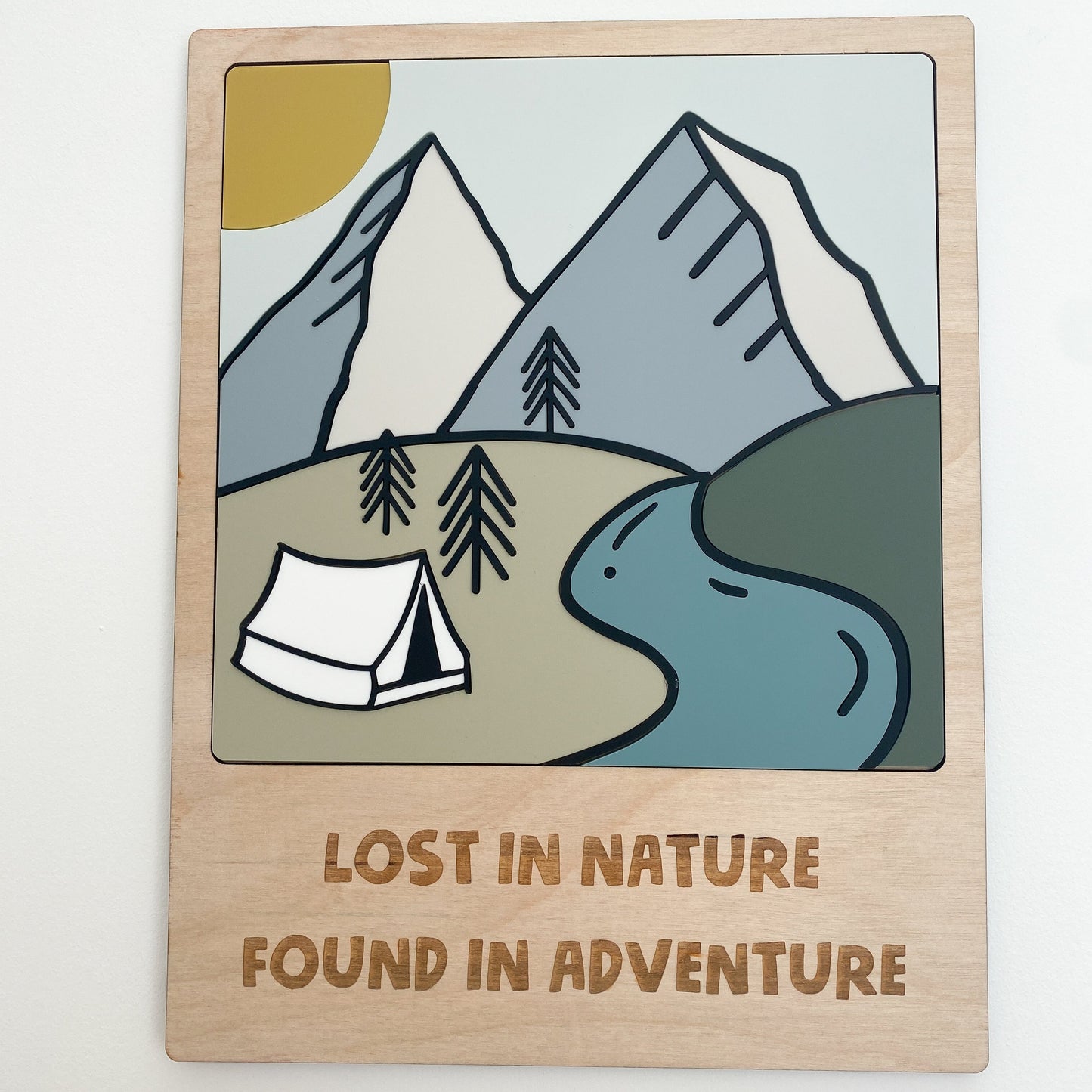 Giant Polaroid 'Lost in nature, found in adventure'