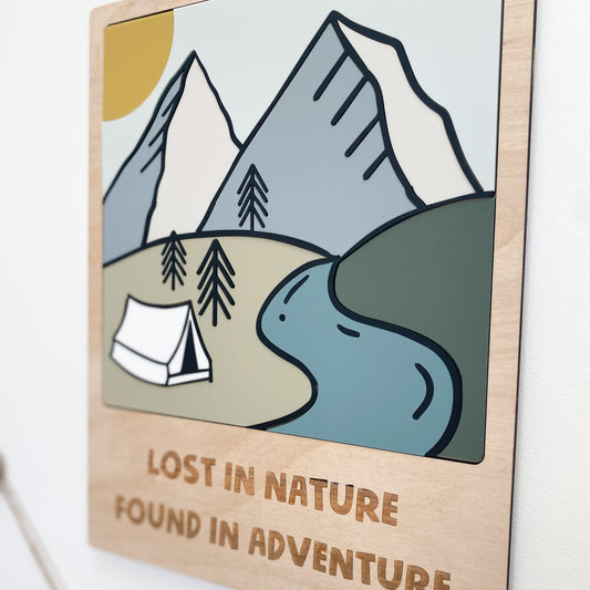 Giant Polaroid 'Lost in nature, found in adventure'